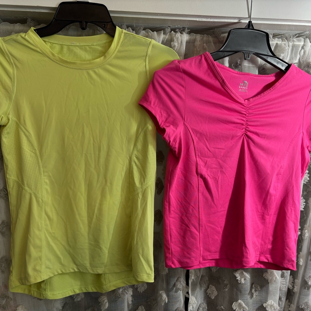 MTA Sport Kids Short Sleeve Active Tees in Neon Yellow & Hot Pink